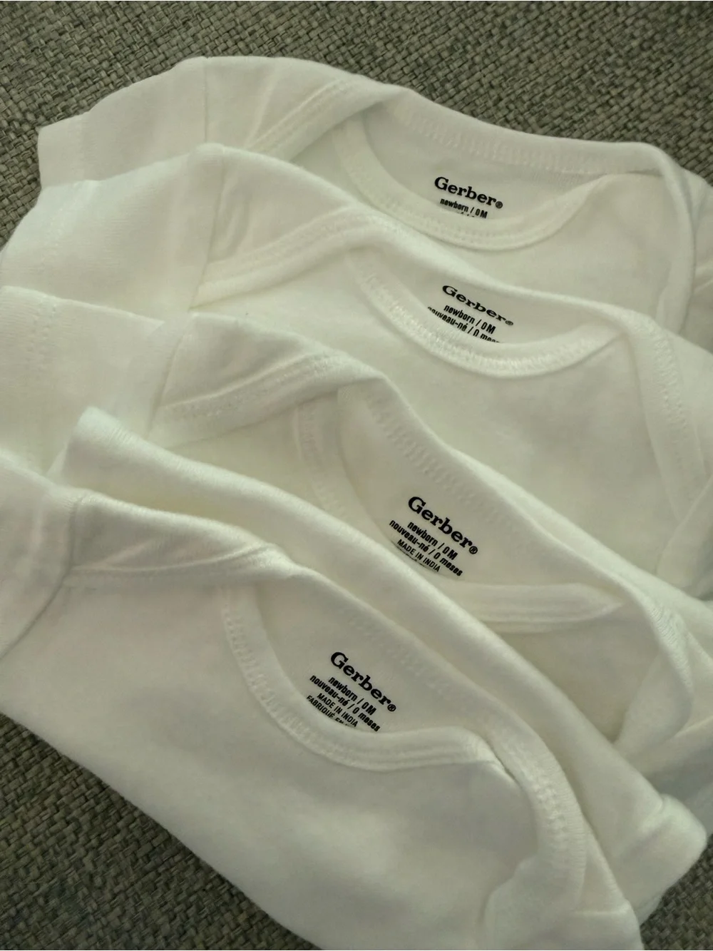Gerber White Short-Sleeve Baby Bodysuits - 5 Pack